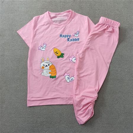 تیشرت شلوارک صورتی Happy rabbit تکسایز