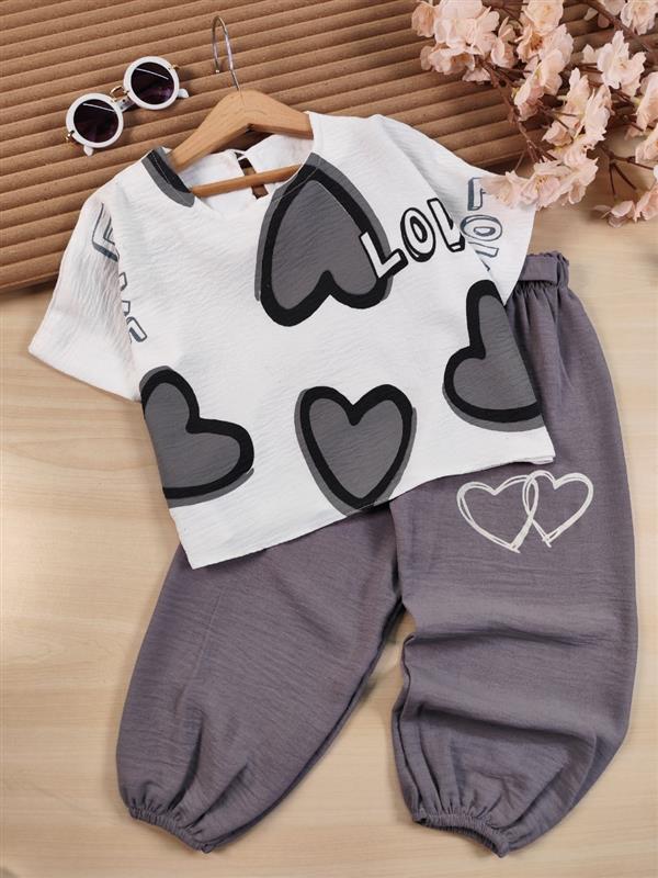 کراپ شلوار قلبی love
