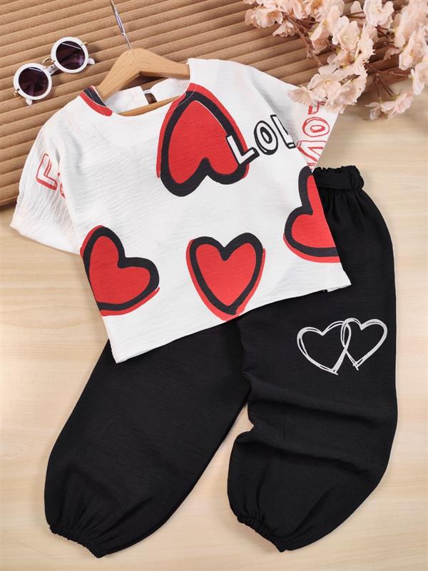 کراپ شلوار قلبی love