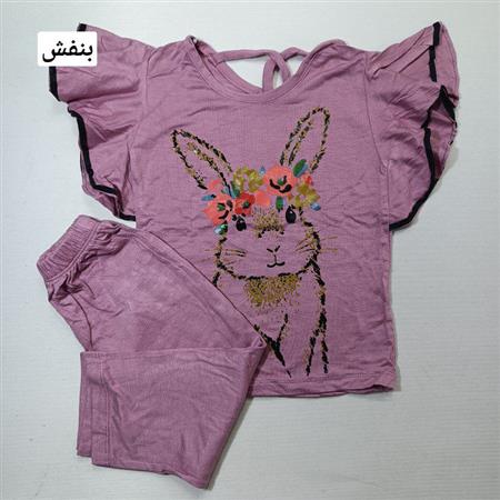 تیشرت شلوارک خرگوش گلها