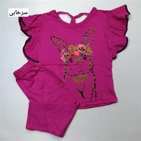 تیشرت شلوارک خرگوش گلها