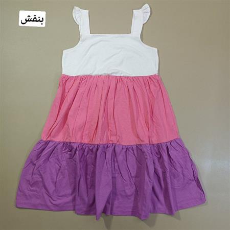 پیراهن سه رنگ چین دار