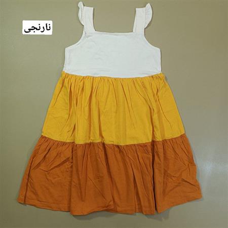 پیراهن سه رنگ چین دار
