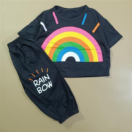 کراپ شلوارک rainbow مشکی