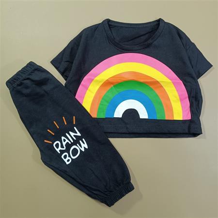 کراپ شلوارک rainbow مشکی