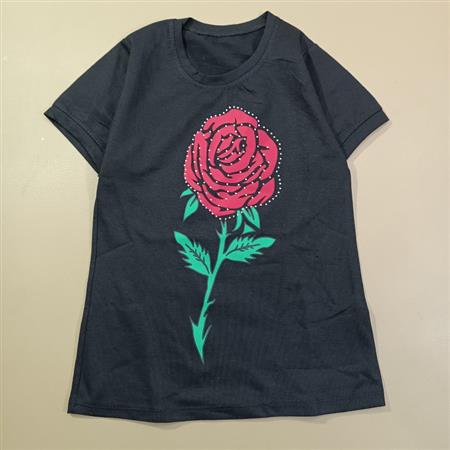تیشرت تک گل رز نگینی