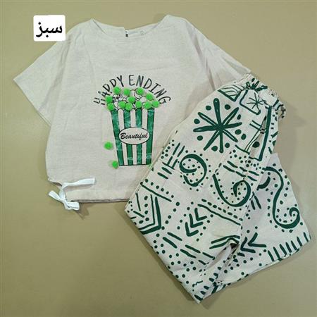 کراپ شلوار لنین پاپ کرن