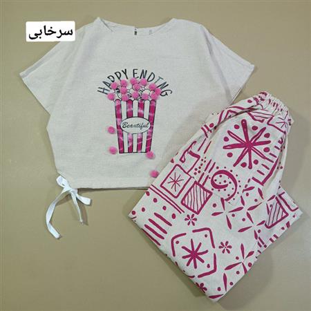 کراپ شلوار لنین پاپ کرن