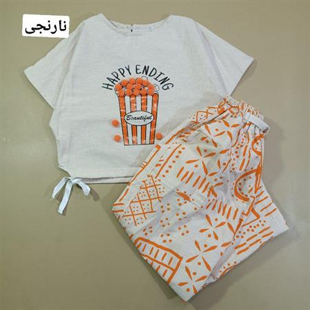 کراپ شلوار لنین پاپ کرن