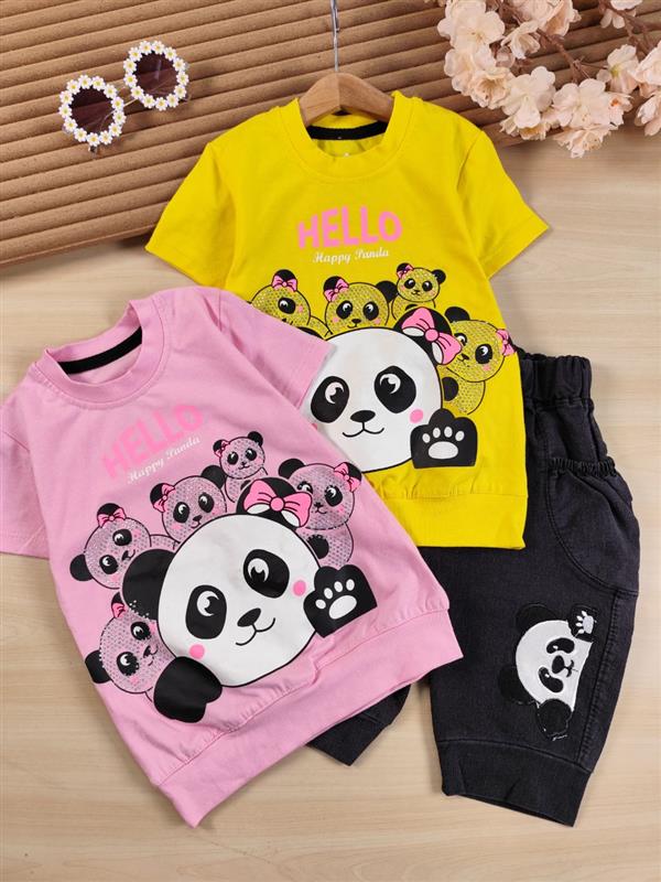 تیشرت شلوارک Hello Pandas