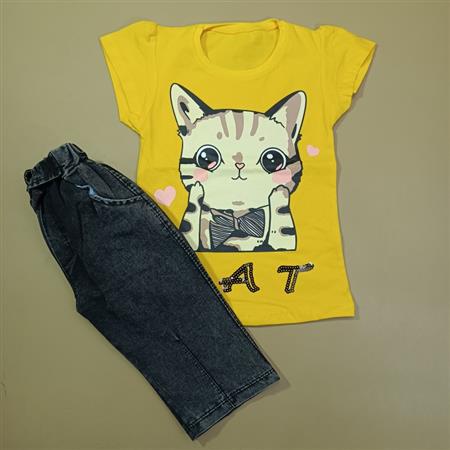 تیشرت شلوارک جین cat