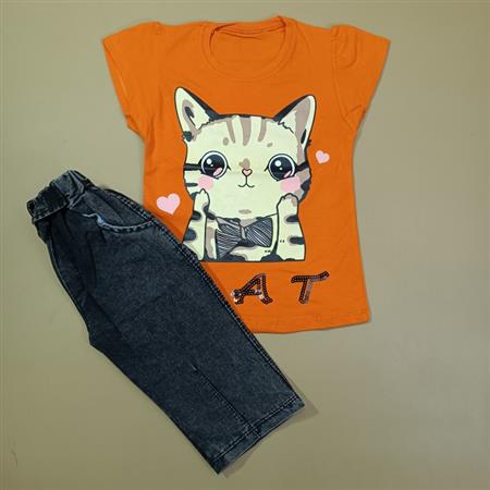 تیشرت شلوارک جین cat