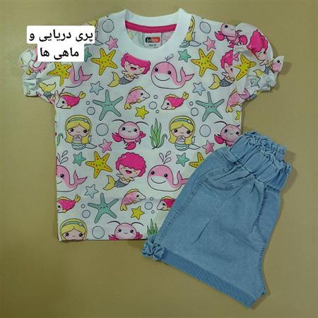 تیشرت شلوارک طرحدار نازگل