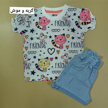 تیشرت شلوارک طرحدار نازگل