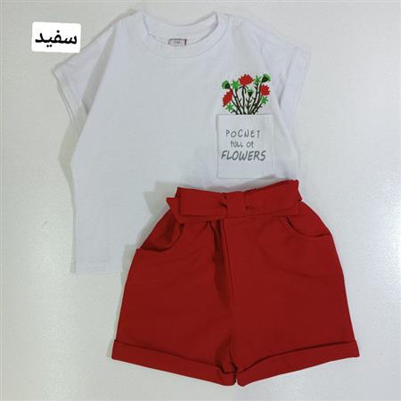 تیشرت شلوارک شاخه و گل