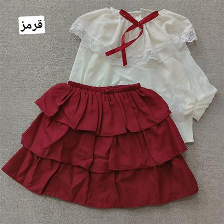شومیز دامن توری پاپیونی تکسایز
