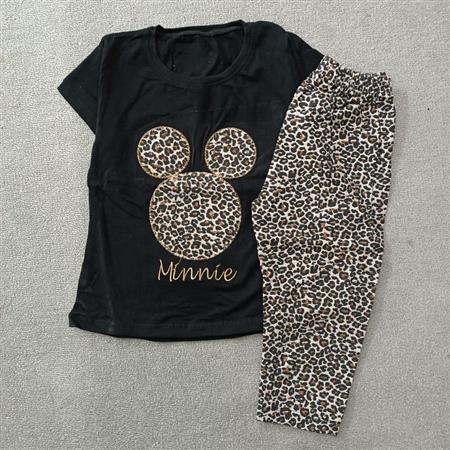 تیشرت شلوار مشکی پلنگی Minnie تکسایز