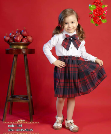 شومیز دامن چهارخانه