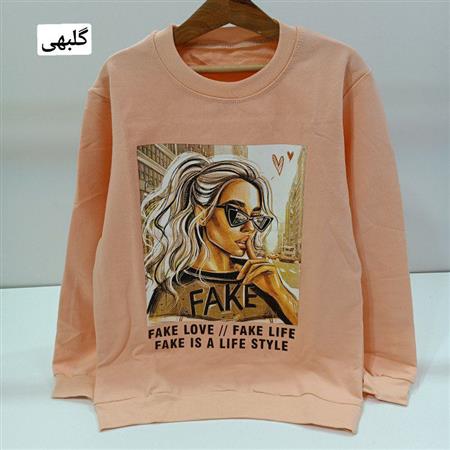 بلوز تک Fake love آستین ساده