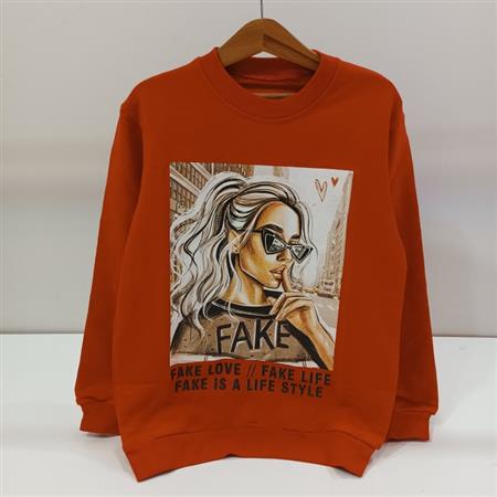 بلوز تک Fake love آستین ساده