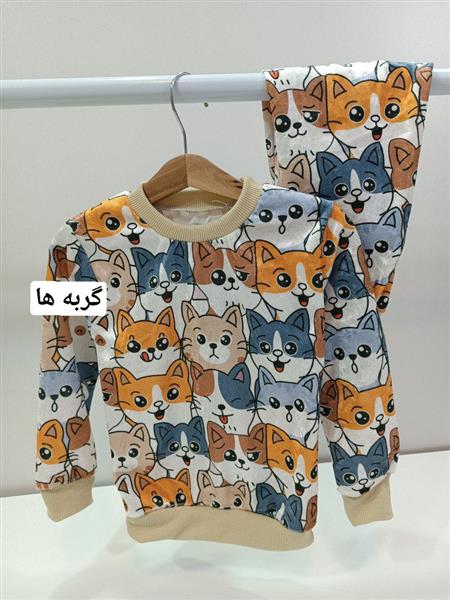بلوز شلوار مخمل خرس دوچرخه سوار و گربه ها