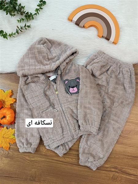 هودی شلوار تدی آجری