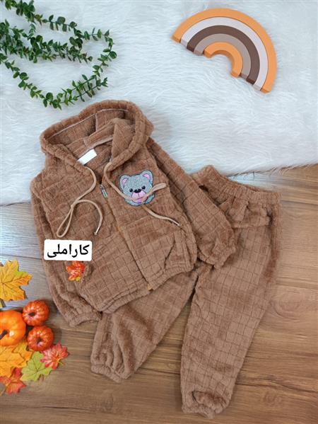 هودی شلوار تدی آجری