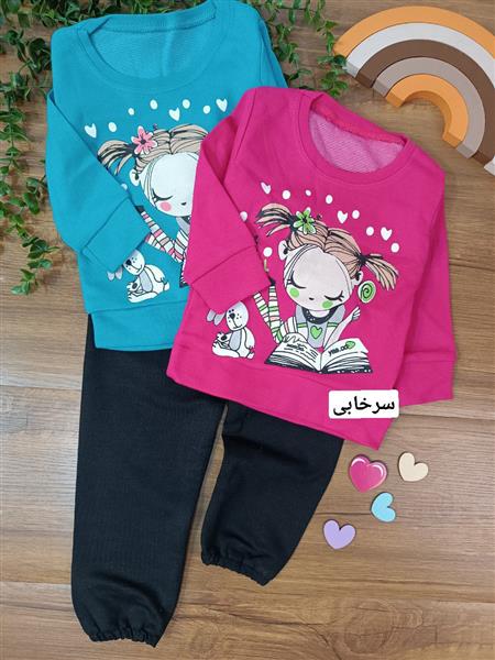 بلوز شلوار دختر کتابخوان و خرگوش