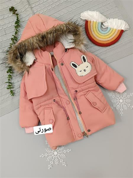 کاپشن کلاه خز خرگوش سفید