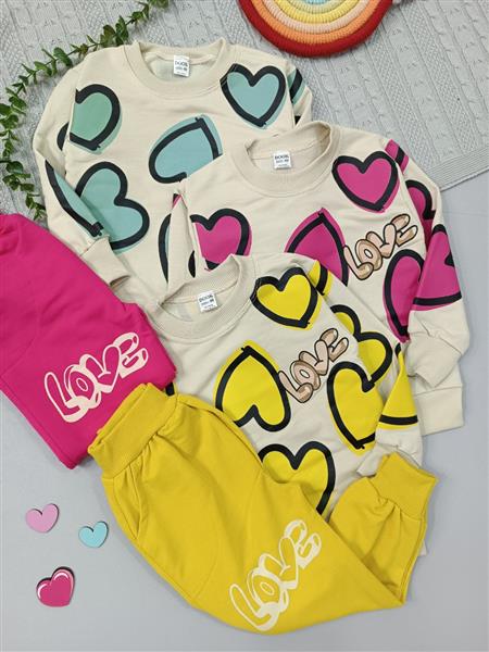 بلوزشلوارچاپیlove heart