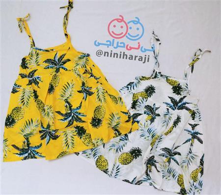 پیراهن نخی آناناس و نخل